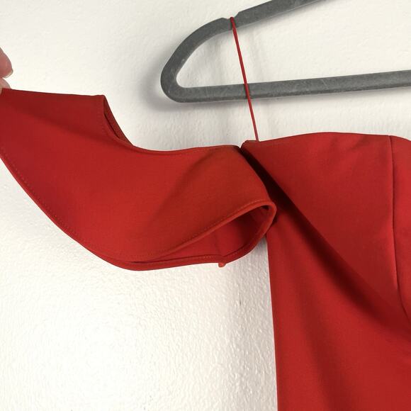 Likely Size 4 Red Flutter Sleeve Sweetheart High-Low Sunset Cocktail Dress Gown - Picture 5 of 7